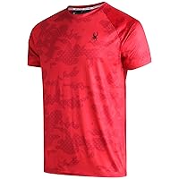 Spyder Men's Active Shirt - Camo Fitted Short Sleeve Performance Training Shirt - Dry Fit Workout Shirt for Men (S-XL)