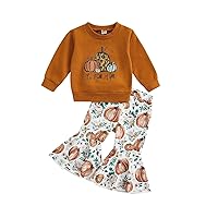 Halloween 2pcs Long Sleeves Pumpkin Printed Tops+ Trousers Outfits for Boys Girls Festival Sweatshirt Pants Clothes