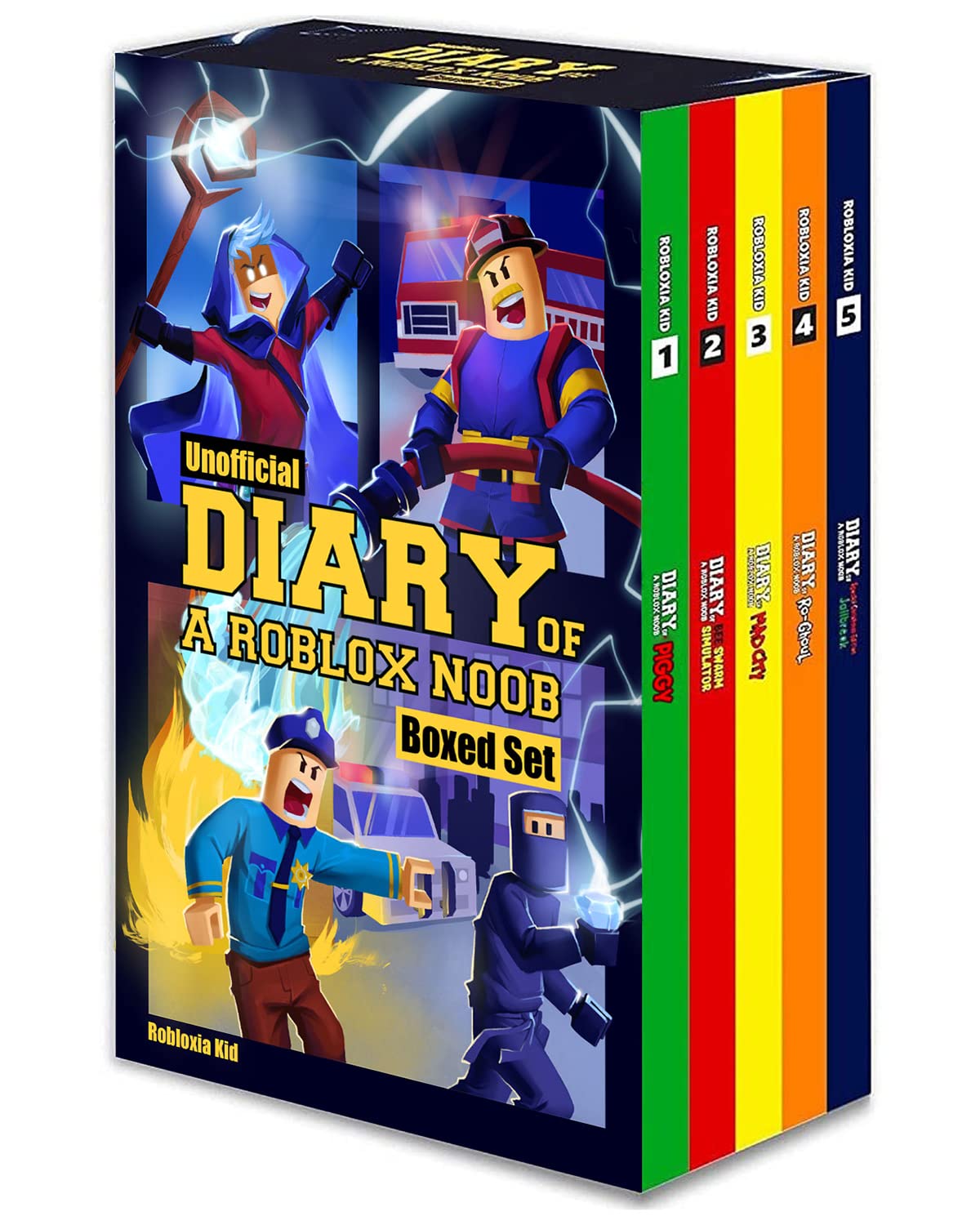 Robloxia Kid Diary of a Roblox Noob: Boxed Set 1-5 Video Game Adventure Stories for Young Kids, Gaming Fans - Unofficial Merch, Roblox Book Collection Series - Gift for Children, Gamer Boys & Girls