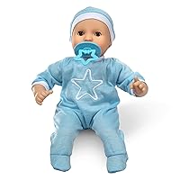 Mine to Love Jordan 12” Light Skin-Tone Boy Baby Doll with Romper, Cap, Pacifier