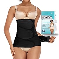 2 in 1 Postpartum Belly Band Abdominal Binder C-Section Recovery Belt Belly Wrap Skin-Friendly Waist/Pelvis Belt Compression Wrap for Post Surgery Natural Recovery(Black,X-Large)