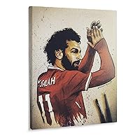 Wall Prints Mohamed Salah Soccer Player Posters for Men Minimalist Decor Canvas Wall Art Prints for Wall Decor Room Decor Bedroom Decor Gifts 8x10inch(20x26cm) Frame-Style