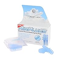 HEAROS AirPlugs Airline Pressure Reducing Earplugs, 1 Pair + Free Case, Latex Free Silicone, Reduce Ear Pain, NRR 20, Clear (5805)