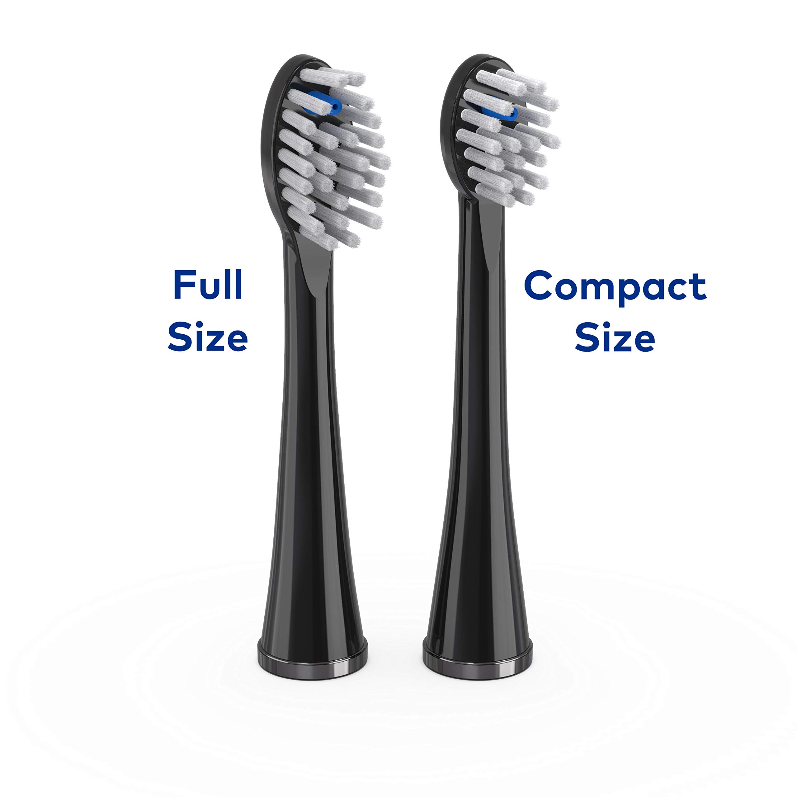 Waterpik Full Size Replacement Brush Heads With Covers for Sonic-Fusion Flossing Toothbrush SFFB-2EB, 2 Count Black