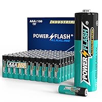 POWER FLASH AAA Batteries with Fresh Date - 100 Count Industrial Pack - Ultra Long-Lasting Triple A Alkaline Battery