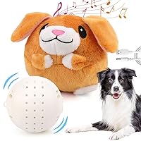Interactive Dog Toys, Active Moving Pet Plush Toy for Dogs, Dog Squeaky Moving Ball Toys with Chewable Plush Cover&Music for Small Medium Large Dogs Chasing (Little Dog Pattern)