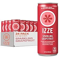 IZZE Sparkling Juice, Grapefruit, No Added Sugars, No Preservatives, Non-GMO, 8.4 Fl Oz Can (Pack of 24)