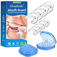 Mouth Guard for Grinding Teeth at Night, Night Time Mouth Guard for Teeth Grinding, Teeth Grinding Mouth Guard Nighttime, Night Teeth Grinding Mouth Guard, 2 Sizes Pack of 8 with Hygiene Case