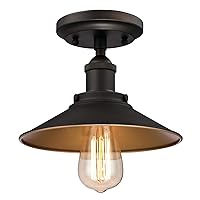 Westinghouse 6336000 Louis One-Light Indoor Semi-Flush Ceiling Fixture, Oil Rubbed Finish and Metallic Bronze Interior, RED