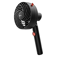 Sharper Image Rechargeable Handheld Personal Fan with 3 Speeds, Black