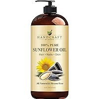 Handcraft Blends Sunflower Oil - 100% Pure and Natural - Premium Quality Cold Pressed Carrier Oil for Essential Oils, Massage Oil, Moisturizing Skin and Hair - 16 fl. Oz