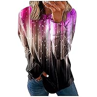 XHRBSI Fall Plus Size Tshirt for Women Long Sleeve Shirts for Women Print Graphic Tees Blouses Casual Plus Size Basic Tops