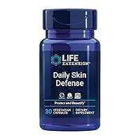 Life Extension Daily Skin Defense – Skin Beauty Health Formula Supplement for Hydration and Healthy Collagen Production Support – Non-GMO, Once Daily, Vegetarian, Gluten-Free – 30 Capsules