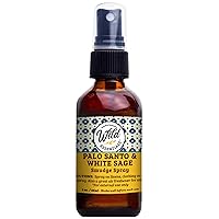 Wild Essentials Smudge All Natural Spray, 2 Ounce, 60ml, Cleansing, Purifying, Calming Blend Made with 100% White Sage and Palo Santo Essential Oils and Organic Witch Hazel, Aromatherapy, Made in USA