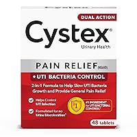 Dual Action Pain Relief, 2-in1 Formula to Help Slow UTI Bacteria Growth and Provide General Pain Relief, FSA HSA Eligible & Approved, 48 Count