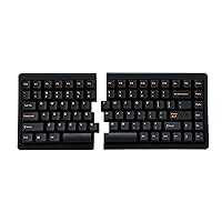Mistel BAROCCO MD770 TKL Split Mechanical Keyboard with Cherry MX Clear Switch, Ergonomic Keyboard with Orange Letter PBT Double Shot Keycaps for Windows and Mac, Programmable Macro Support, ANSI/US