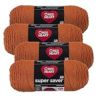 Red Heart Super Saver Yarn (4-Pack of 7oz Skeins) (Carrot)