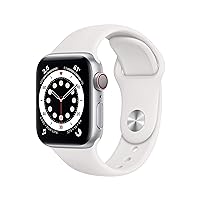 Apple Watch Series 6 (GPS + Cellular, 40mm) - Silver Aluminum Case with White Sport Band