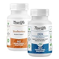 NewLife Naturals Bundle - DIM Supplement 300mg & Berberine HCL 500mg Capsules - Hormonal Balance, Cardiovascular Support, and Metabolic Health for Women & Men - 60 Veg Caps