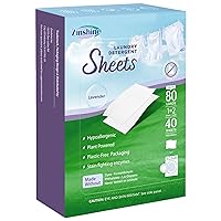 Laundry Detergent Sheets, Zinshine Plant-Based Eco Friendly Laundry Sheets, Hypoallergenic Washing Sheets - Lavender Scent - for Travel, Apartment, Dorms, up to 80 loads