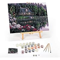 Ledgebay Paint by Numbers Kit for Adults: Beginner to Advanced Number Painting Kit - Kits Include - Still Waters, 12