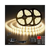 50ft Warm White Led Strip Lights, 12V Waterproof Flexible Led Light Strip, Cuttable Dimmable led Rope Tape Light Indoor for Bathroom, Fish Tank, Bedroom, Kitchen.