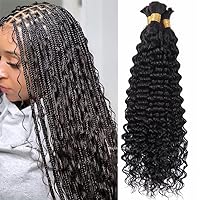 Bulk Human Hair for Braiding Deep Wave Unprocessed Brazilian No Weft Hair Extension for Micro Braids Curly Human Hair Bulk 100g 1Piece/Order (22inch 1piece, 4(Dark Brown))