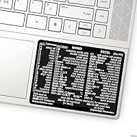 Synerlogic Word/Excel (for Windows PC) Reference Guide Keyboard Shortcut Sticker, Laminated, No-Residue Vinyl (Black/Small)