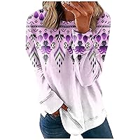 Casual Quarter Zip Pullover Women Loose Fit Sweatshirts Long Sleeve Graphic Pullovers Fall Fashion Teen Clothes
