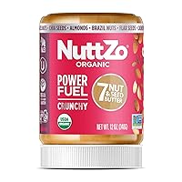 NuttZo Organic 7 Nut & Seed Butter - Power Fuel Crunchy 12 oz