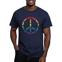 CafePress Peace Chain Vivid Men's Fitted T Men's Fitted T