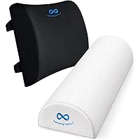 Everlasting Comfort Lumbar Support & Half Moon Pillow - Ultimate Comfort - Enhance Sleep and Office Comfort - Relieve Back Pain, Hip Pain, Knee Pain