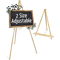 Wooden Easel Stand for Wedding Display Tripod Portable Stand - 2 Heights Adjustable Holds 10lb - Tray for Floor Signs, Drawing Canvas, Artist Posters, Paintings (60” Natural Unfinished Wood)