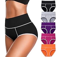 Annenmy Womens Cotton High Waisted Underwear Tummy Control No Muffin Top Full Briefs Soft Comfort Breathable Ladies Panties