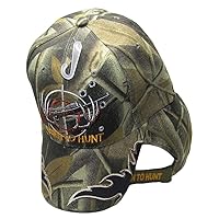Born to Hunt Forced to Work - Deer Hunting Camo Embroidered Cap/Hat - Adjustable