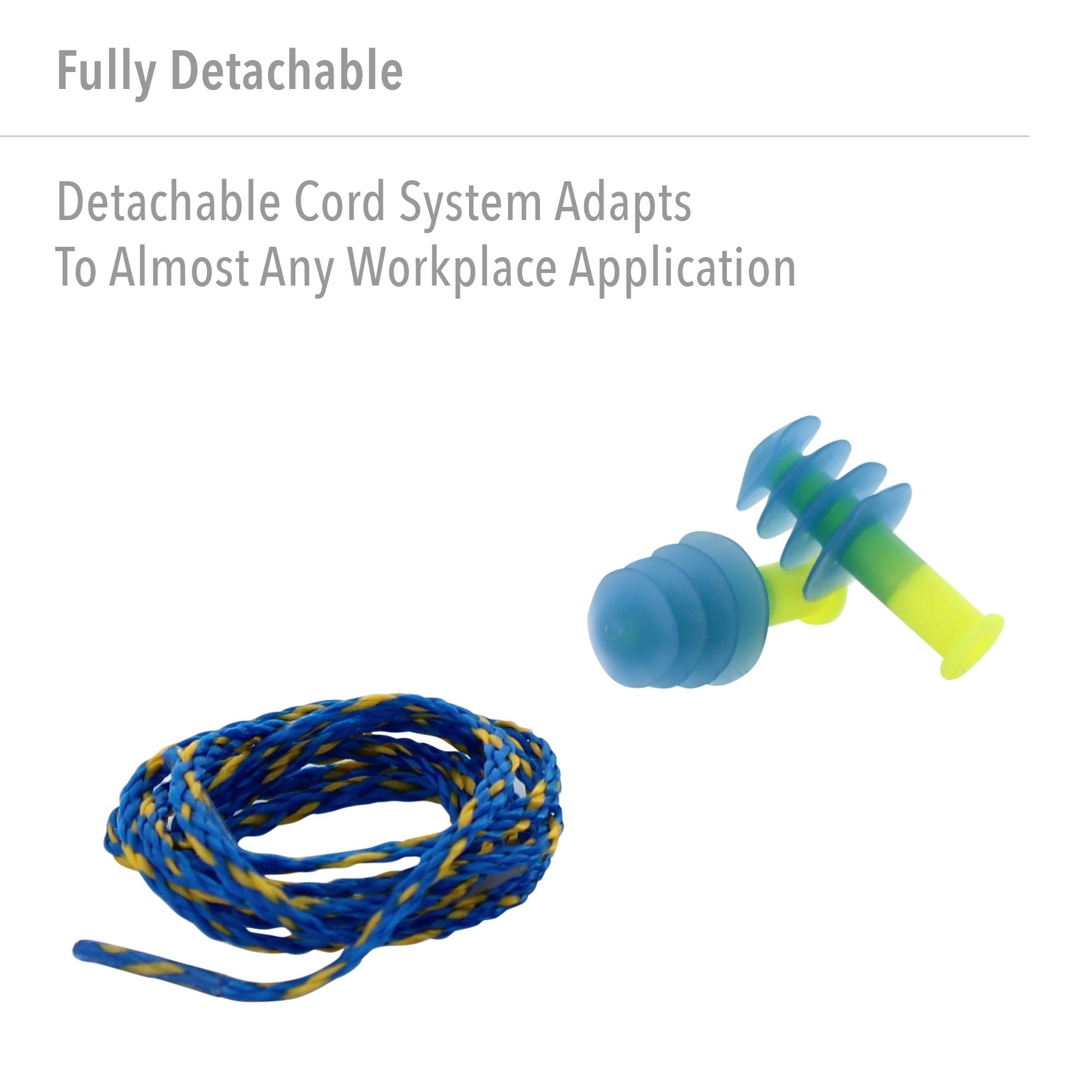 Howard Leight by Honeywell Fusion Corded Reusable Earplugs, 100-Pairs (FUS30-HP) , Blue