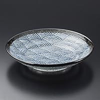 Large Bowl, Aoukai Wave 9.5 Mitsuwa Plate, 11.4 x 2.4 inches (28.8 x 6 cm), Restaurant, Ryokan, Japanese Tableware, Restaurant, Commercial Use