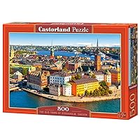 CASTORLAND 500 Piece Jigsaw Puzzles, The Old Town of Stockholm, Sweden, Cityscape Puzzle, Adult Puzzle, Castorland B-52790