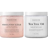 Majestic Pure Himalayan Body Scrub and Tea Tree Scrub Bundle – Body and Foot Scrub Combo set