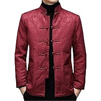 Chinese Style Winter Long-Sleeved Casual Solid Color Festival Festive Men's Tang Suit Down Jacket Coat Jacket