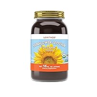 Organic Sunflower Lecithin Liquid - 16 fl oz - Certified USDA Organic - Cold Pressed (Solvent Free) - Non-GMO Project Verified