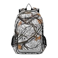 ALAZA Wood Camo Camouflage Gray Laptop Backpack Purse for Women Men Travel Bag Casual Daypack with Compartment & Multiple Pockets