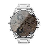 Diesel Mr. Daddy 2.0 Stainless Steel Chronograph Men's Watch, Color: Silver (Model: DZ7482)