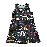 Girls Sleeveless Dress Math Formulas Adorable Tank Play Sundress 2T-8T