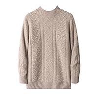 Autumn and Winter 100% Wool Sweater Men's Long-Sleeved Thickened Half Turtleneck Knitted Bottoming Shirt Cashmere Top