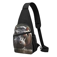 Sling Bag Crossbody for Women Fanny Pack Hippo Chest Bag Daypack for Hiking Travel Waist Bag
