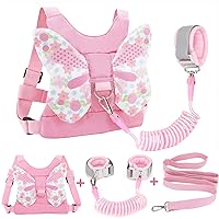 Accmor 3 in 1 Toddler Harness Leashes + Anti Lost Wrist Link, Kids Harness Children Leash for Girls, Child Anti Lost Leash Baby Cute Harness Belt Strap Hold Kids Close While Walking