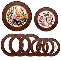 Wenqik 6 Pcs Wood Embroidery Hoop Frame 6 Inch and 8 Inch Set Round Embroidery Hoops Wood Display Frame for Finished Cross Stitch Hoop Frame or DIY Art Craft Sewing Ornaments