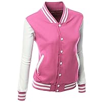 Women's Stylish Color Contrast Long Sleeves Varsity Jacket