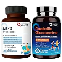 Probiotics for Men with Men Care Supplement, Glucosamine Chondroitin MSM, Joint Support Supplement, Shellfish Free